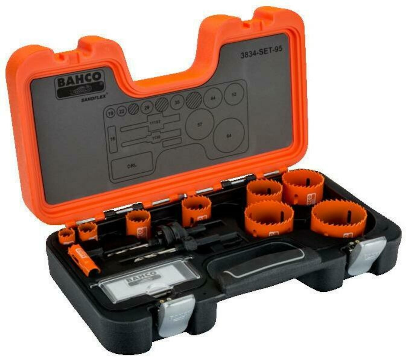 Bahco 3834-SET-95 Sandflex® Bimetall-Lochsägen-Satz für Metall/Holzplatten 16 mm-64 mm - 12-teilig