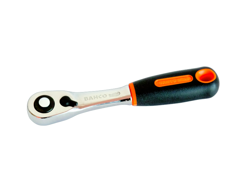 Bahco 6950SL 1/4"-Umschaltknarre mit schlankem Knarrenkopf, 72 Zähnen und 5°-Rückschwenkwinkel, 120 mm