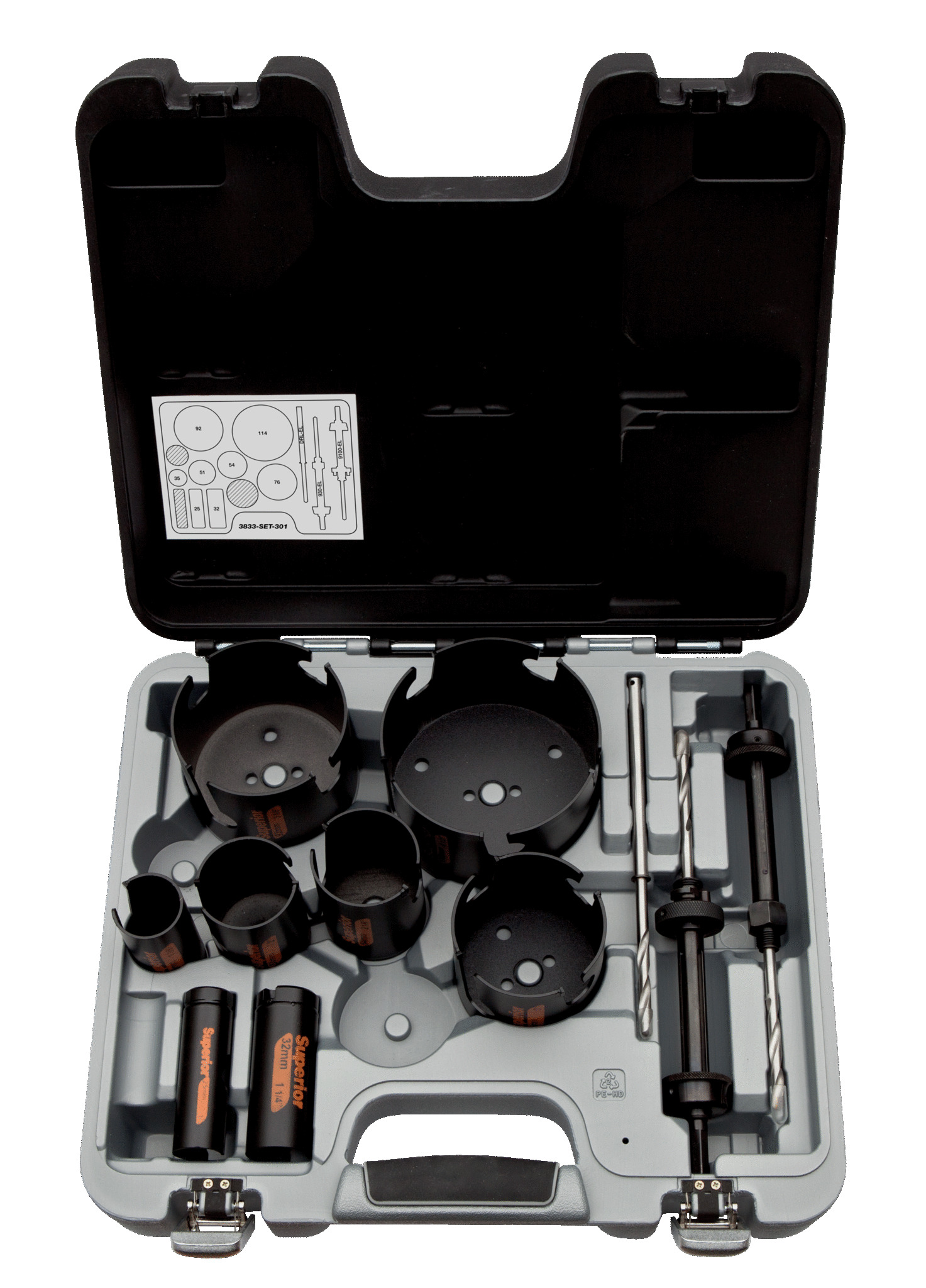 Bahco 3833-SET-301 Superior™ Universal Lochsägen Satz 25 bis 114 mm - 11-teilig