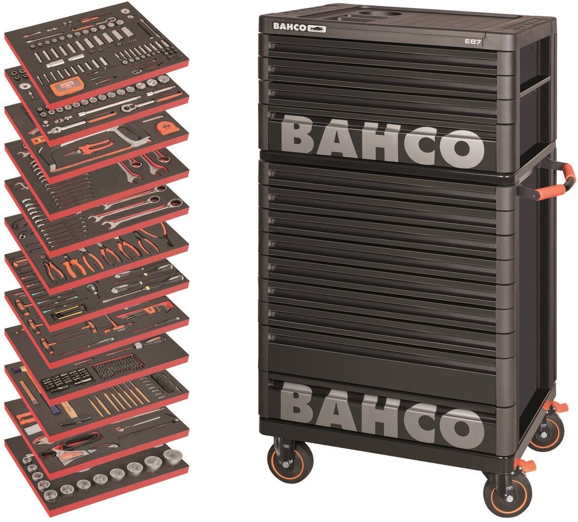 Bahco XLARGE Werkzeugwagen Gefüllt 13 Schubladen 560-teilig