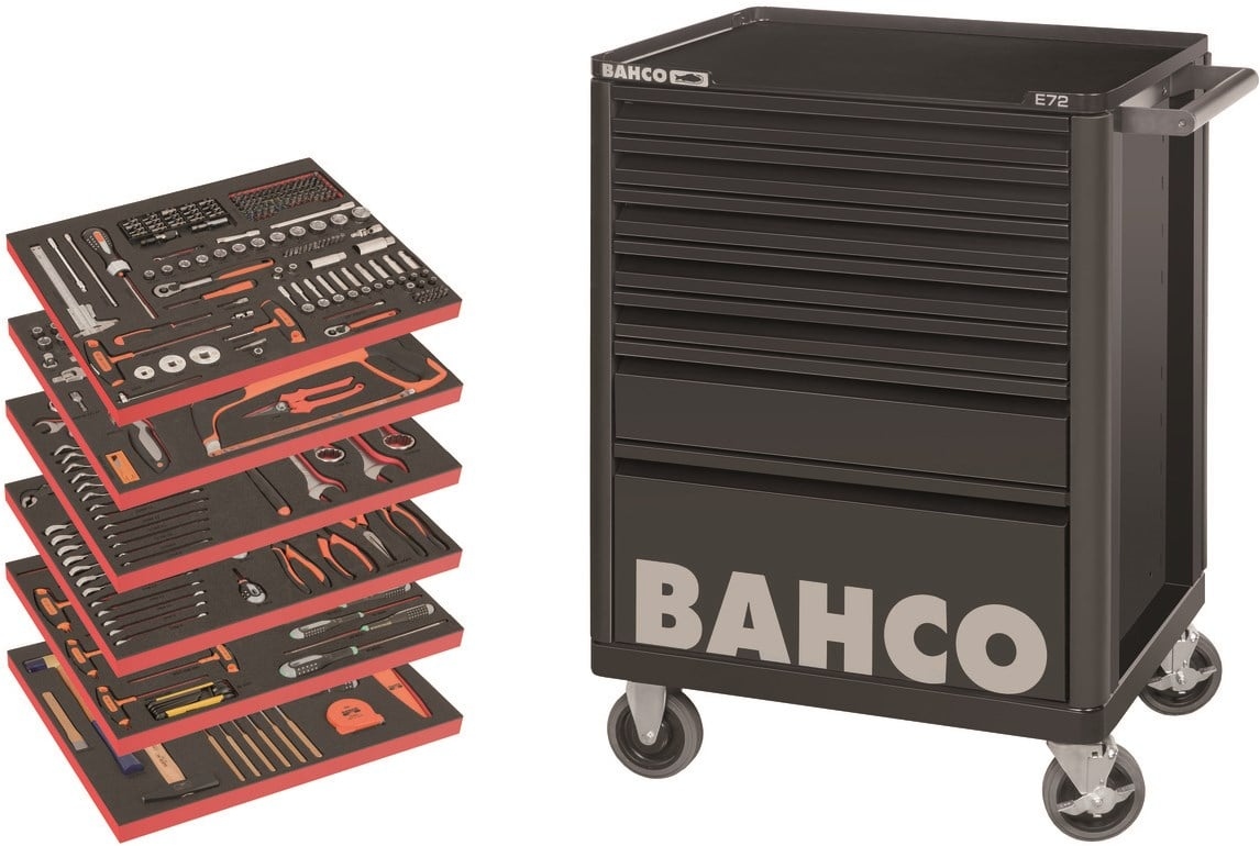 Bahco LARGE Großer Werkzeugwagen Gefüllt 7 Schubladen 346-teilig