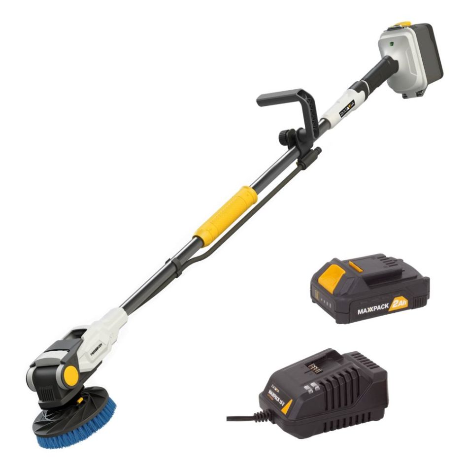 Batavia 7064304 MaxxPack 18V bürstenlos Twin Brush SET Akku-Reinigungsbürste inkl. blauer Bürste (1 x Akku 2Ah)