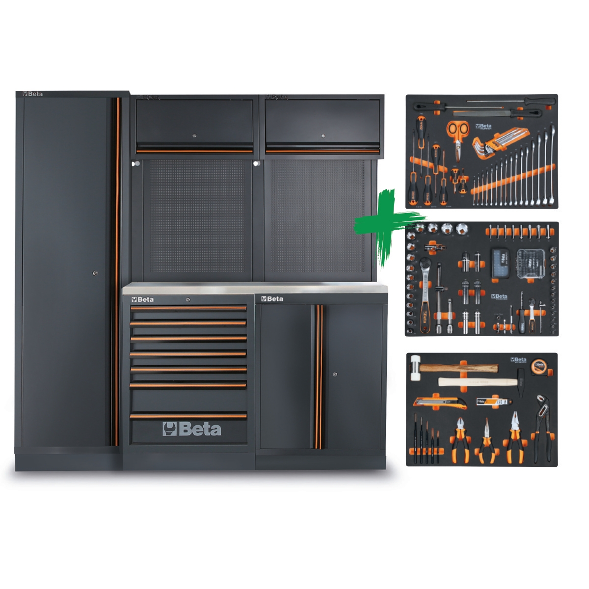 Beta 045009155 C45PRO 2.0 B7X Werkstatt-Kit mit Sortiment Beta Worker Universalwerkzeuge 196-teilig
