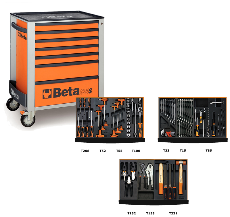 Beta 024002071/059240107 C24S/7-O 159-teiliger Werkzeugwagen