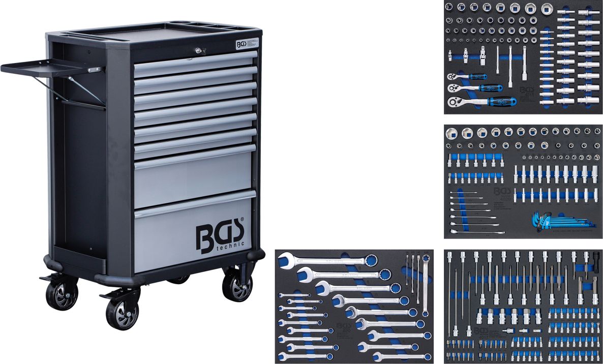 BGS 5051 Werkzeugwagen 8 Schubladen mit 296 Werkzeugen
