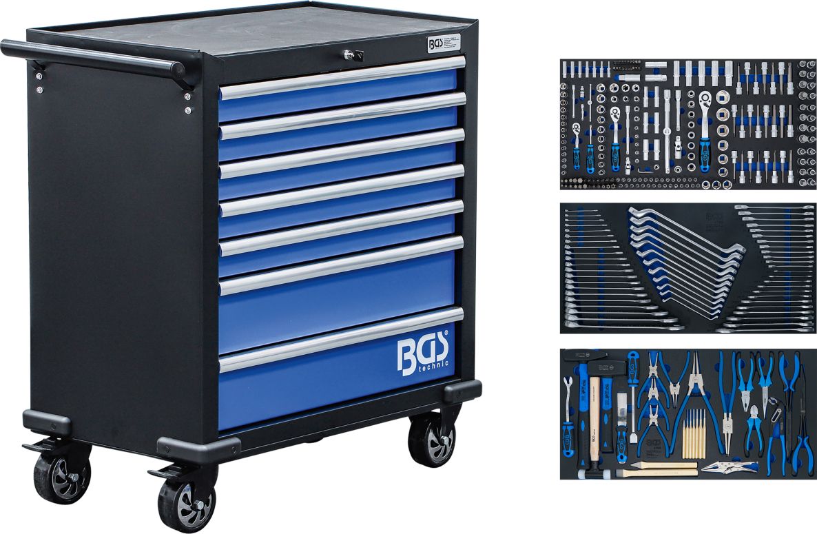 BGS 6063 XL 7-Schubladen-Werkzeugwagen mit 301 Werkzeugen