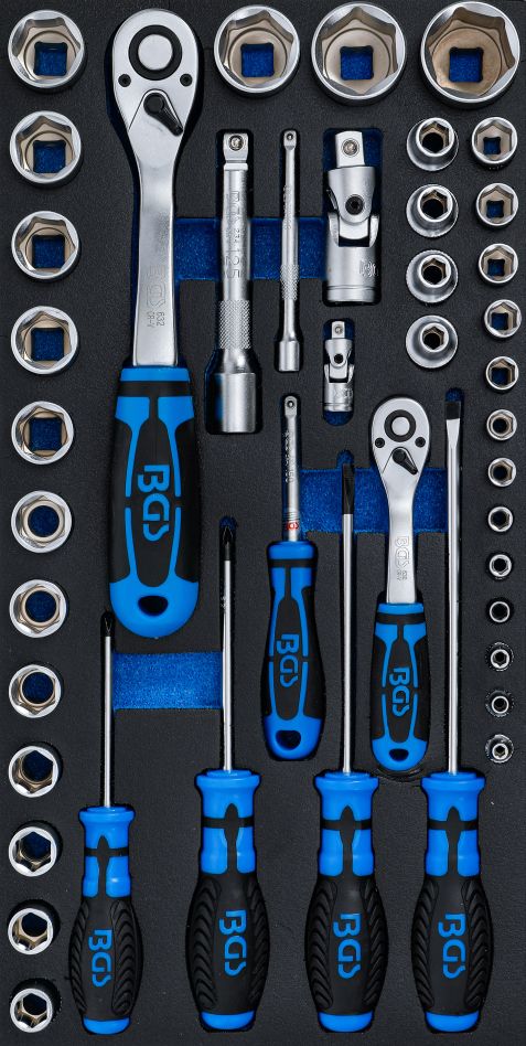 BGS 2002-7 Koffereinsatz für BGS 2002 Steckschlüsselsatz und Schraubendreher 43-teilig