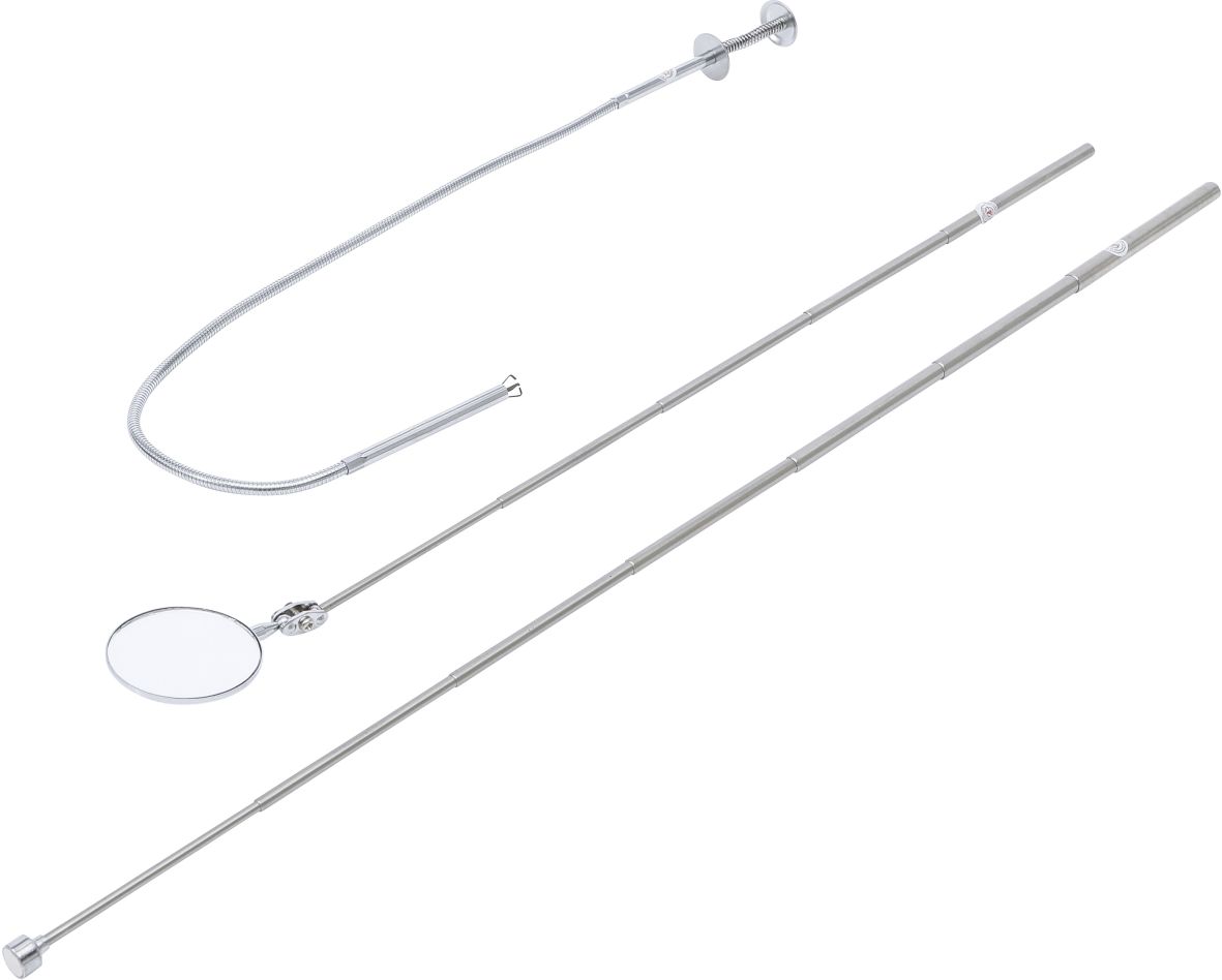 BGS Do It Yourself 6874 Magnetisches Hilfsmittel, Greifzange und Inspektionsspiegelset 3-teilig