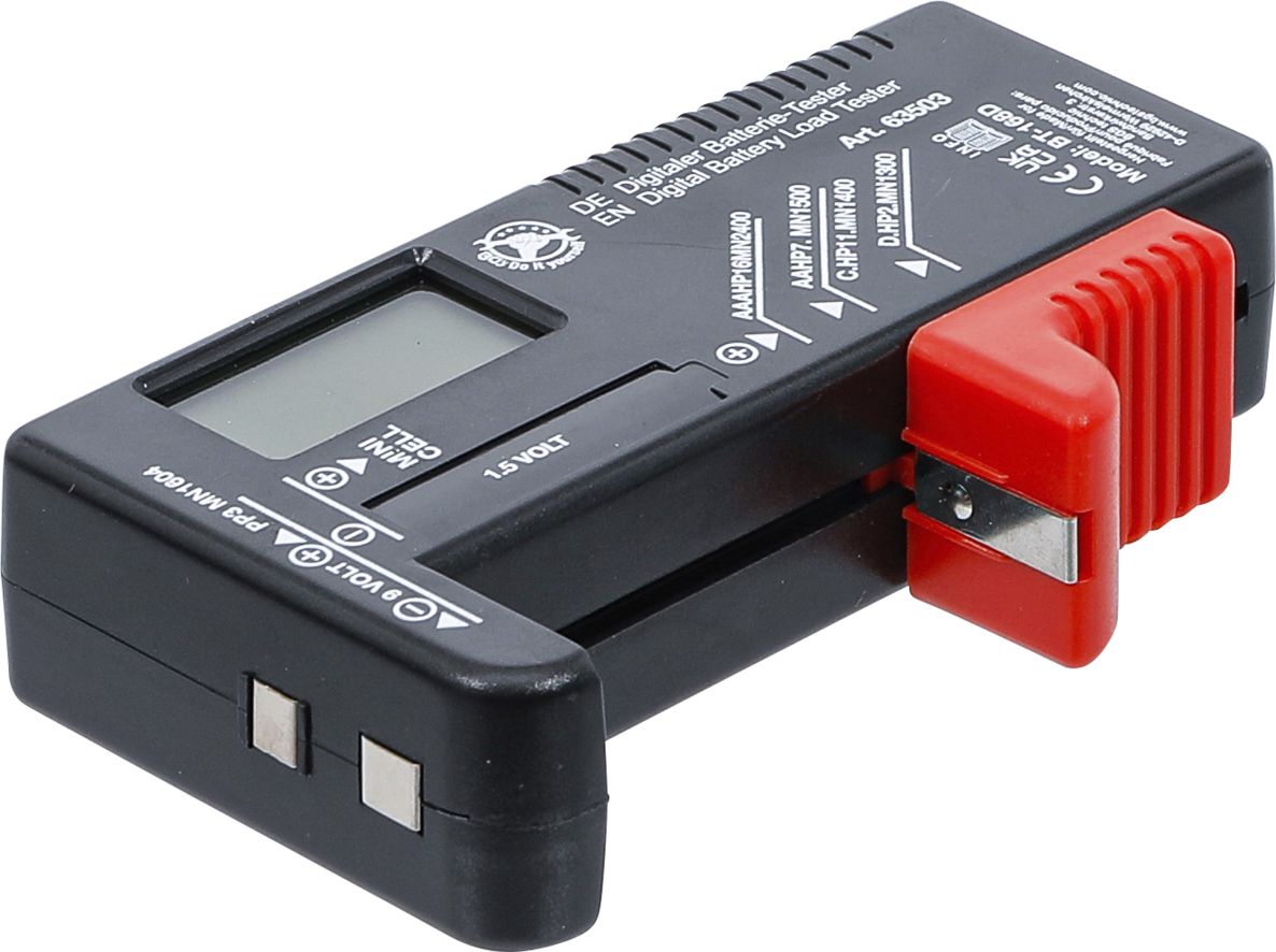 BGS Do It Yourself 63503 Digitales Batterietestgerät 1,5 V / 9 V