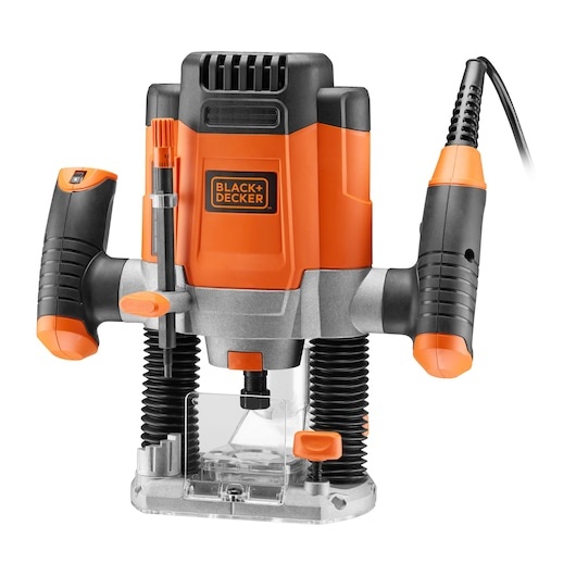 Black & Decker KW1200EKA-QS Oberfräse mit Fräser im Gehäuse 1200 Watt