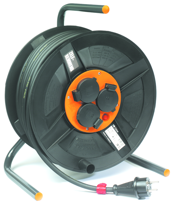 QwattPro 1111121 Blackmaster BM300 Kabeltrommel 25mtr 3x2.50