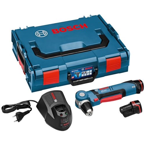 Bosch Blau 0601390908 GWB 12V-10 Winkelbohrmaschine 12 Volt 2,0 AH in L-Boxx