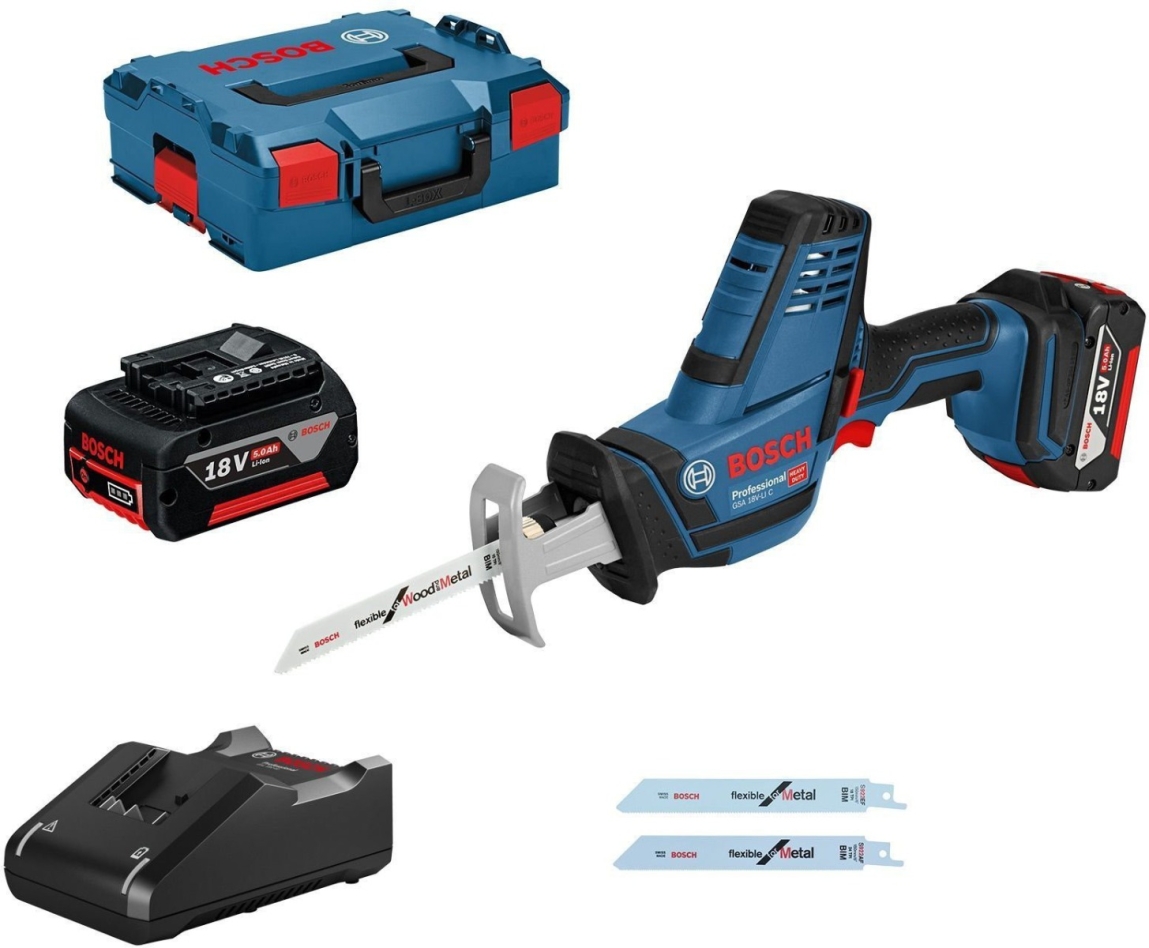 Bosch Blau 06016A5002 GSA 18 V-Li C Säbelsäge 18V 5.0Ah Li-Ion in L-Boxx