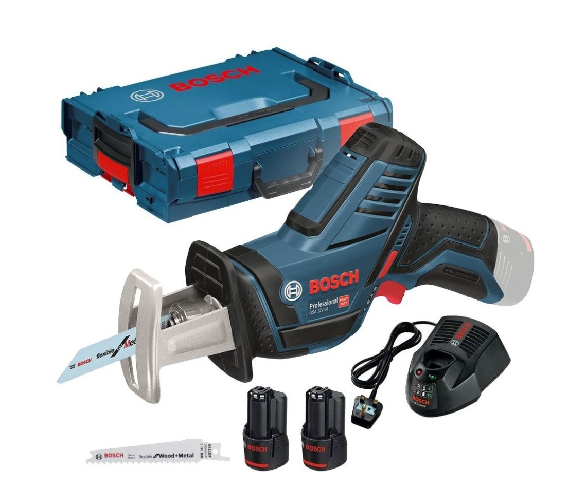 Bosch Blau 060164L976 GSA 12V-14 Professional Akku-Säbelsäge 12V, 3,0Ah + Koffer