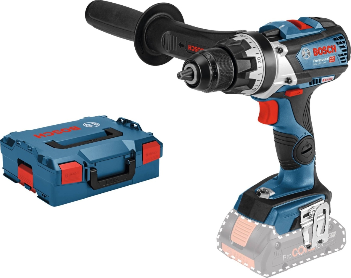 Bosch Blau 06019G0109 GSR 18V-110 C Akku-Bohrmaschine 18V exkl. Akkus und Ladegerät in L-Boxx