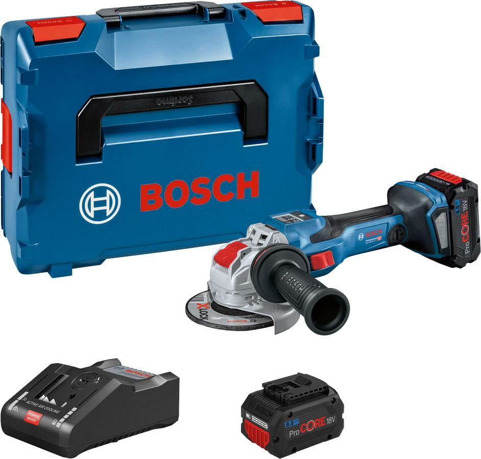 Bosch Blau 06019H6501 X-LOCK GWX 18V-15 SC Akku-Winkelschleifer 125 mm 18 Volt ProCore 8.0 Ah Li-Ion in L-BOXX