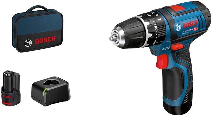 Bosch Blau 06019B690H GSB 12V-15 Akku Schlagbohrmaschine 12V 2.0Ah Li-Ion
