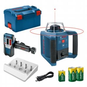 Bosch Blau 0601061505 GRL 300 HV Rotationslaser-Set 1x Akku 9V, 2x Akku 1,2V und Ladegerät in L-BOXX