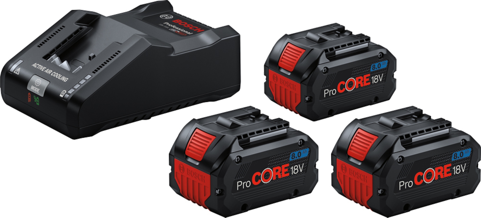 Bosch Blau Zubehör 0615A5004Y Starter-Set 3x ProCORE 18V 8.0Ah und Ladegerät GAL 18V-160