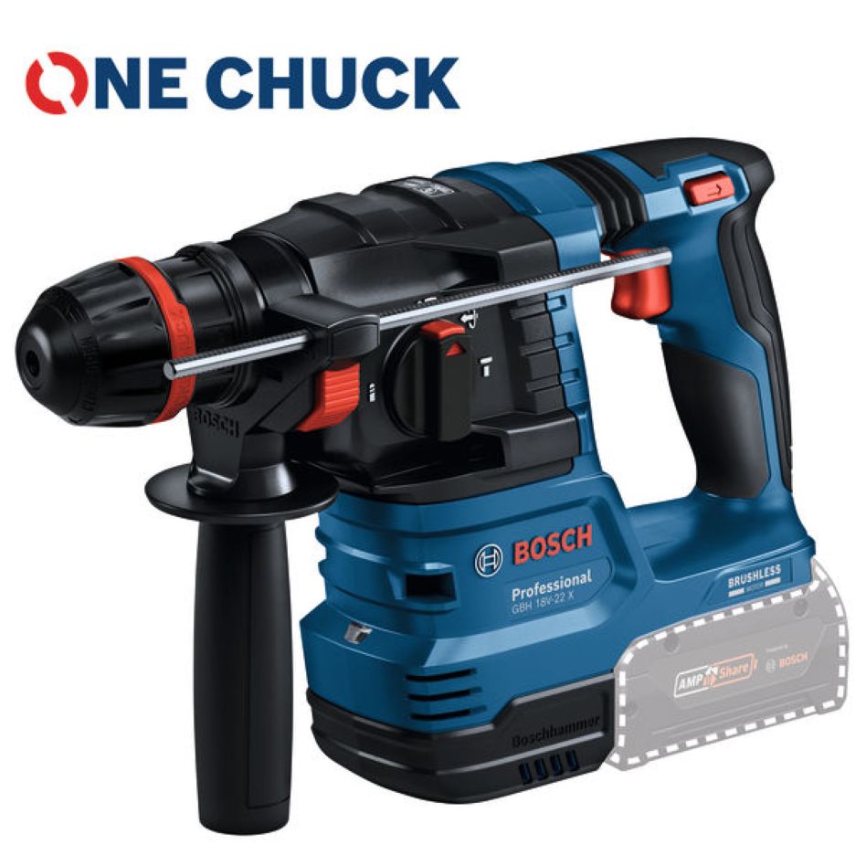 Bosch Blau 0611924100 GBH 18V-22 X Akku-Hammer ohne Batterien und Ladegerät im Karton