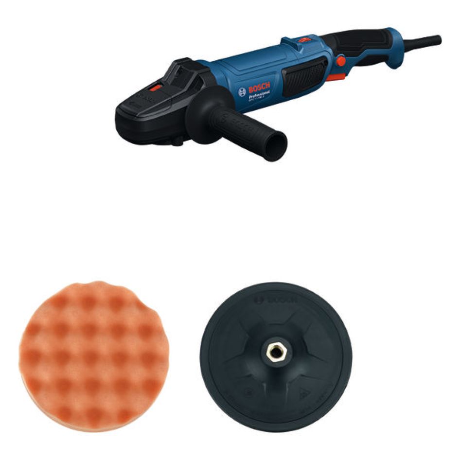 Bosch Blau 06013A2300 Poliermaschine GPO 11-180 S Griff, Stützteller, Polierschwamm
