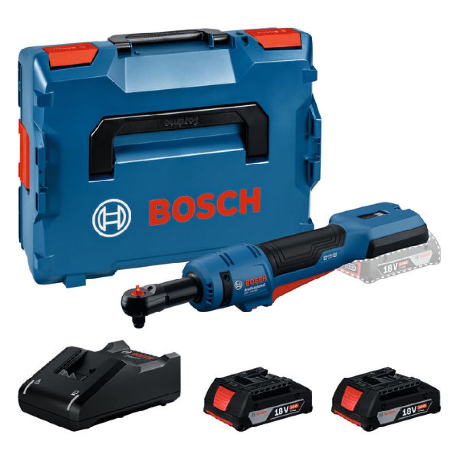 Bosch Blau 06019N8002 GRC 18V-60 Akku-Ratschenschrauber 2x 2.0 Ah und Ladegerät GAL 18V-40