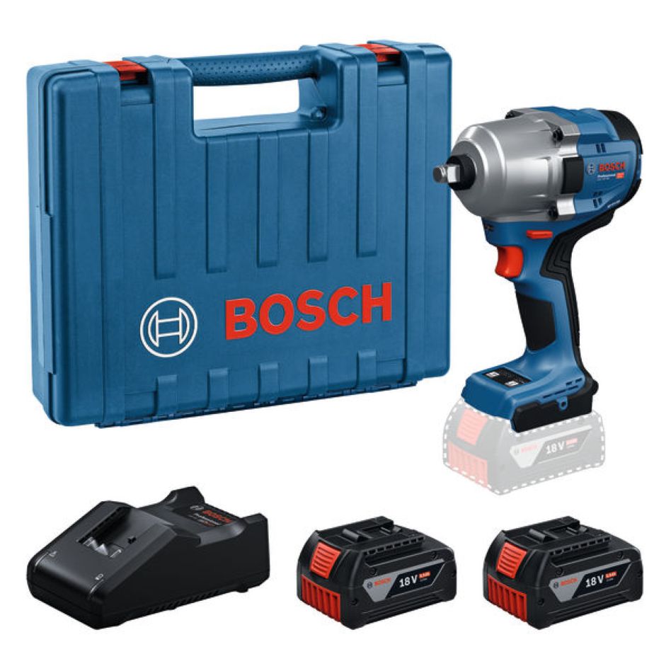 Bosch Blau 06019P4021 GDS 18V-780 Akku-Schlagschrauber 2x GBA 18V 5,0 Ah und Ladegerät GAL 18V-40 im Koffer