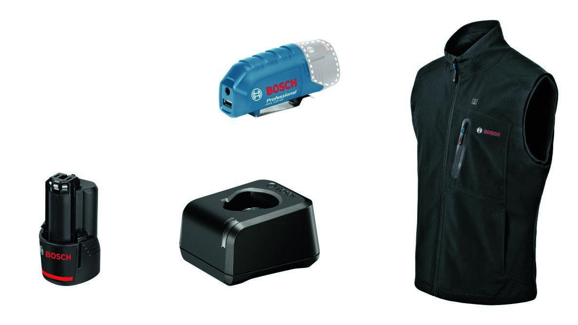Bosch Blau 06188000G4 GHV 12V+18V XA S Akku-Körperwärmer 1x 2.0 Ah und Ladegerät GAL 12V-20
