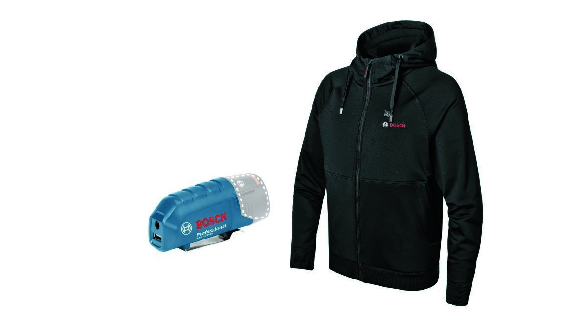 Bosch Blau 06188000EV GHH 12+18V XA 3XL Batterie Beheizter Hoodie ohne Batterien und Ladegerät