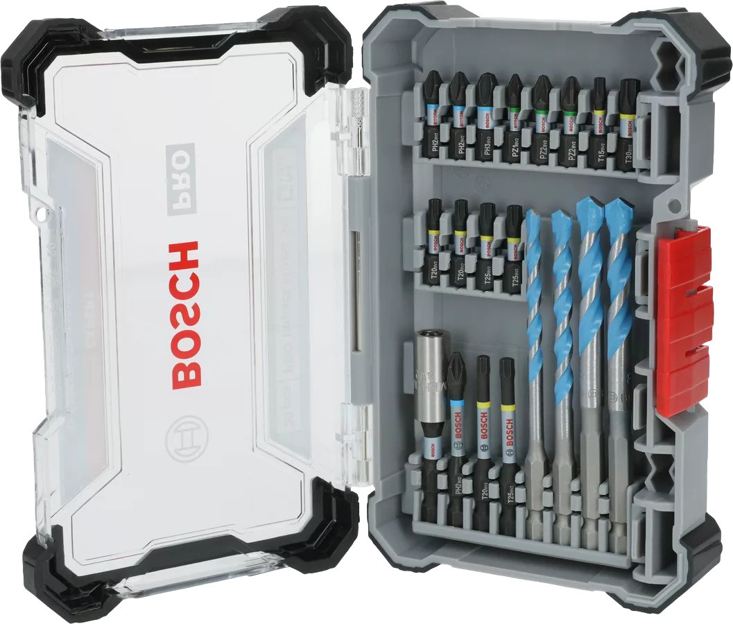 Bosch Blau Zubehör 2608521U83 PRO Impact Schraubbits und Multi Construction Bohrer, gemischtes Set, 20-tlg.