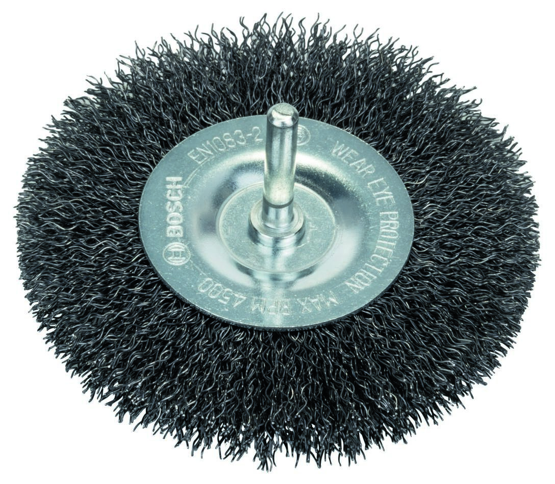 Bosch Blau Zubehör 1609200273 Scheibenbürste 100 x 0,3 mm, gewellter Stahldraht 100 mm, 0,3 mm, 10 mm