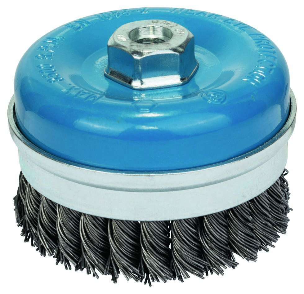 Bosch Blau Zubehör 1608614002 Topfbürste 100 mm, gezopfter Stahldraht 100 mm, 0,8 mm, M14