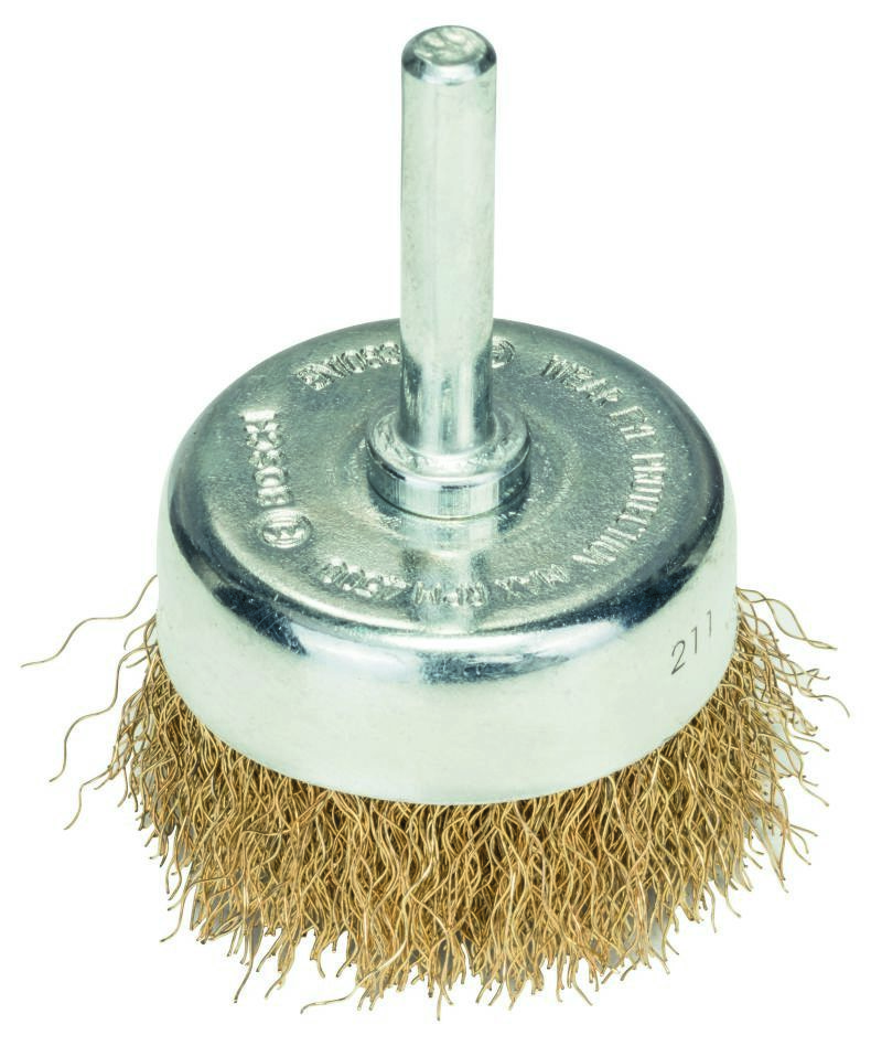 Bosch Blau Zubehör 2608622008 Topfbürste vermessingt gewellter Draht,vermessingt 50mm,6mm