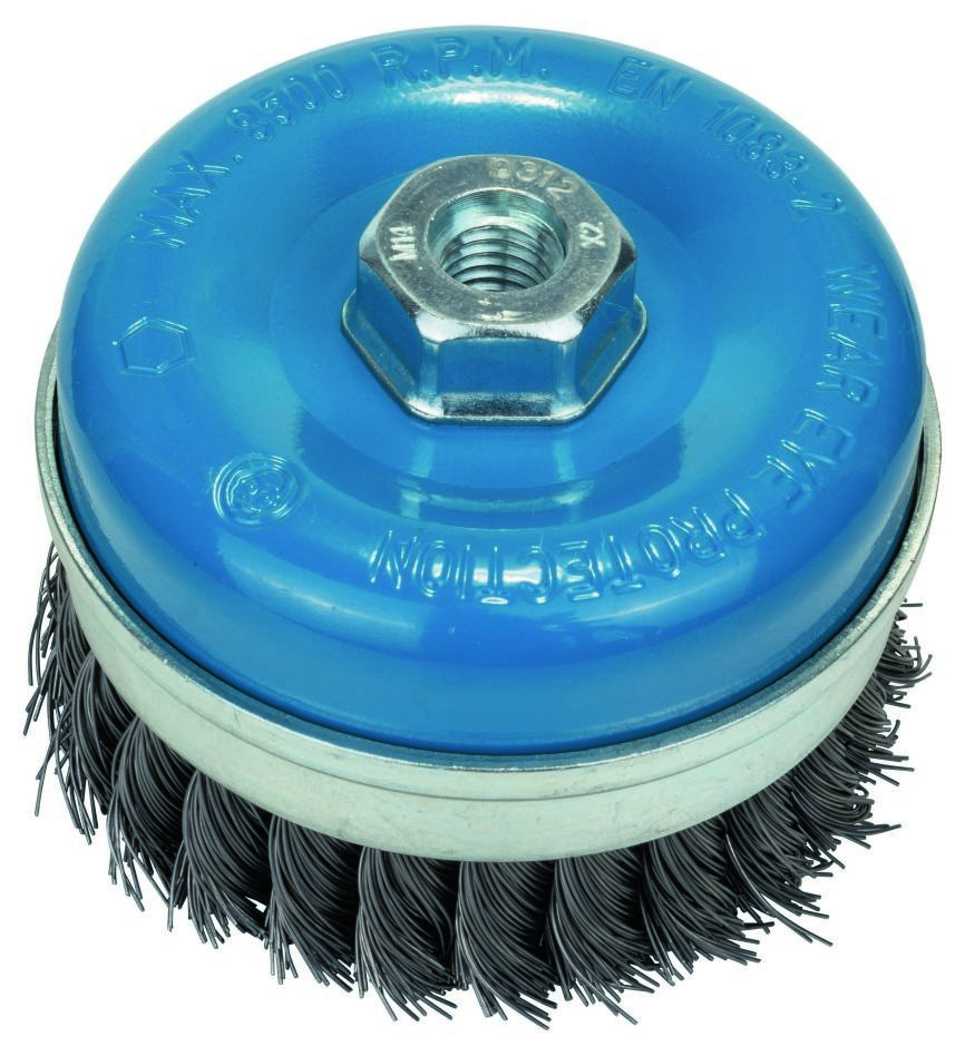 Bosch Blau Zubehör 2608622010 Topfbürste 100 mm, gezopfter Stahldraht 100 mm, 0,5 mm, M14