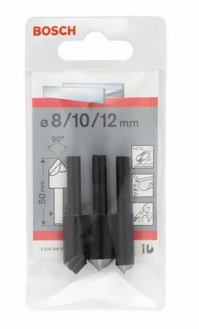 Bosch Blau Zubehör 2608596667 3tlg. Kegelsenker-Set 50 mm / 6-8 mm / 8; 10; 12 mm