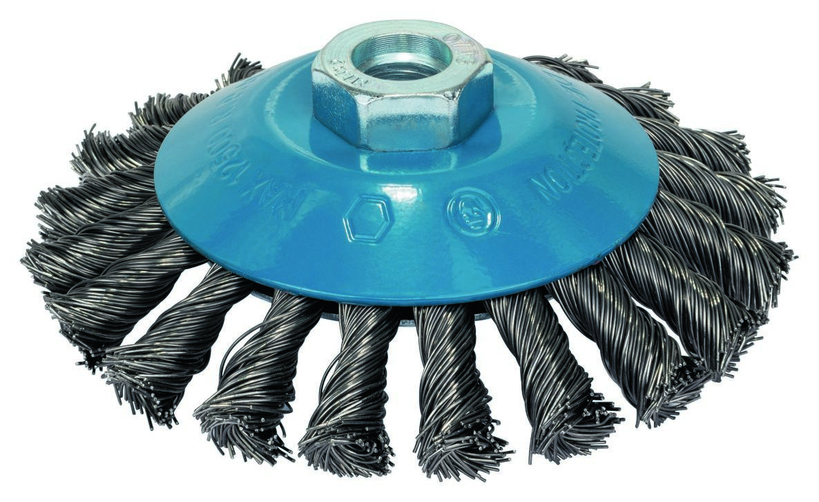 Bosch Blau Zubehör 2608622058 Kegelbürste 115 mm, gezopfter Stahldraht  115 mm, 0,5 mm, M14