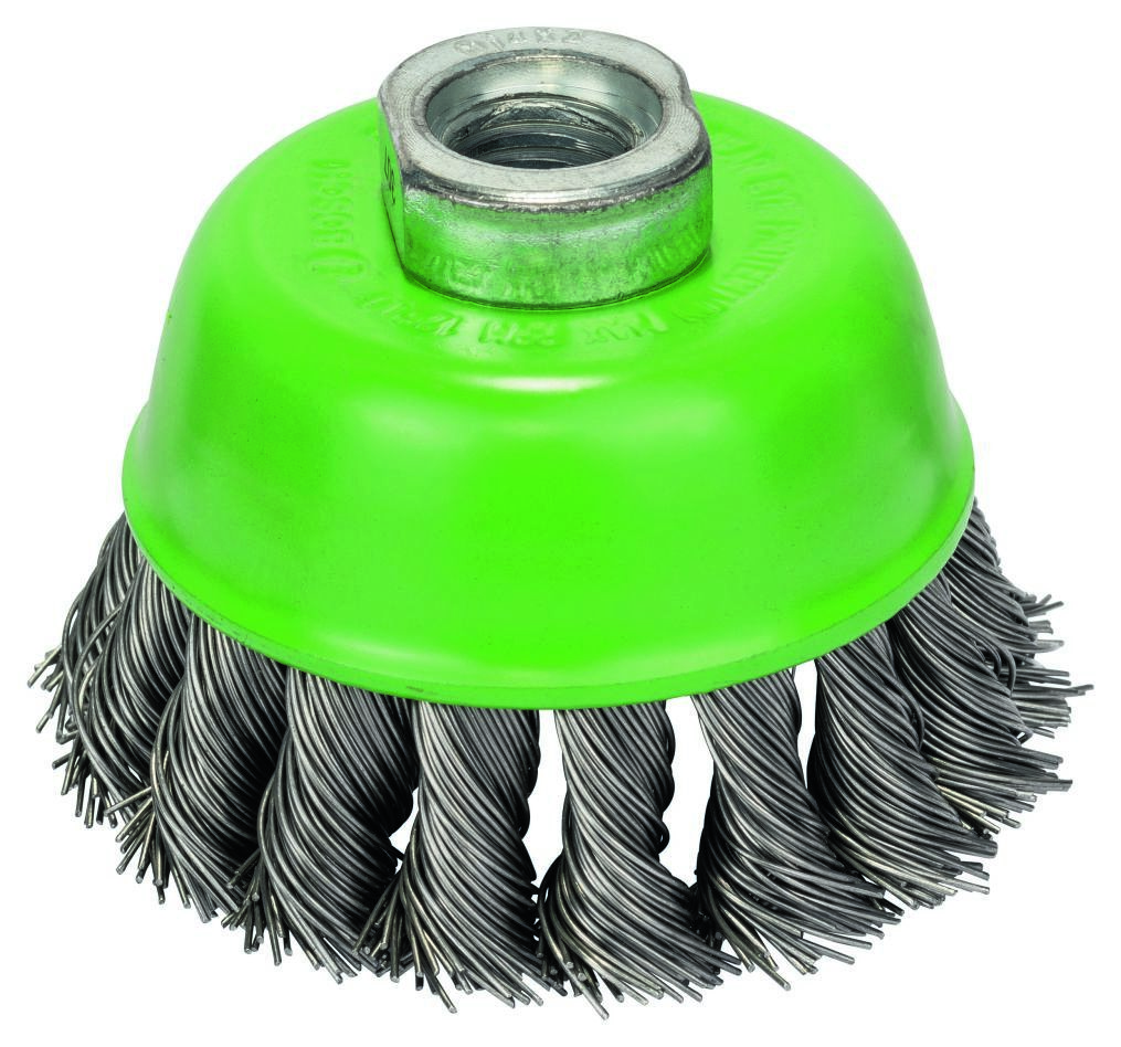 Bosch Blau Zubehör 2608622060 Topfbürste 75 mm, gezopfter rostfreier Stahldraht 75 mm, 0,5 mm, M14