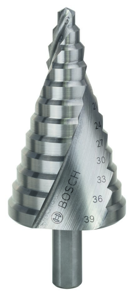 Bosch Blau Zubehör 2608597521 Stufenbohrer HSS 6 - 39 mm, 10,0 mm, 93,5 mm