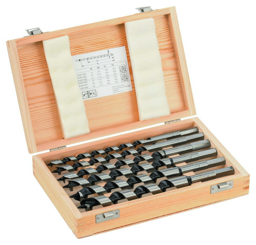 Bosch Blau Zubehör 2607019322 Schlauchbohrersatz 6-teilig 10/12/14/16/18/20 x 235 mm Sechskant