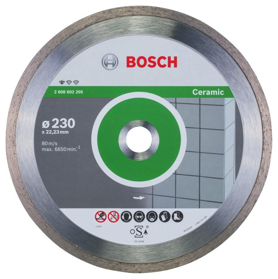 Bosch Blau Zubehör 2608602205 Diamanttrennscheibe Standard for Ceramic 230 x 22,23 x 1,6 x 7 mm