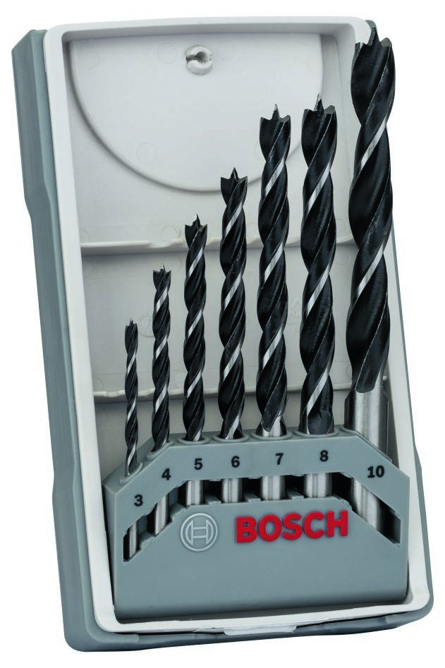 Bosch Blau Zubehör 2607017034 7tlg. Holzbohrer-Set 3,4,5,6,7,8,10