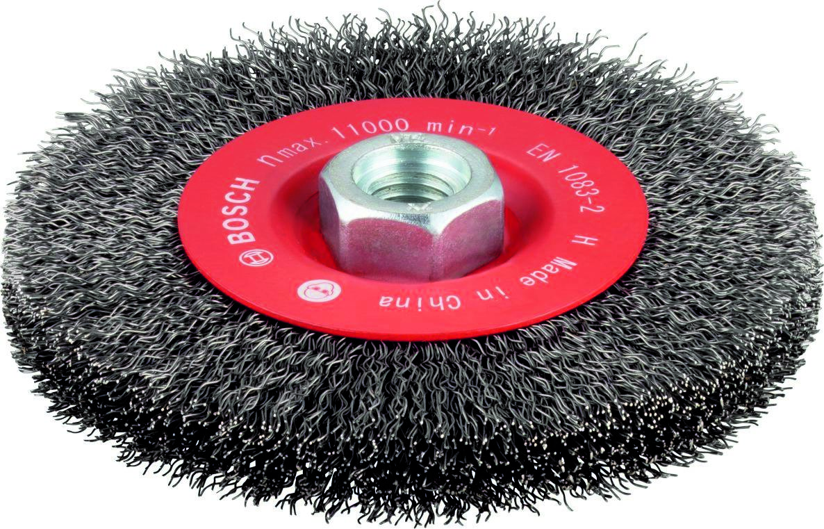 Bosch Blau Zubehör 2608622100 Scheibenbürste Metal,gewellter Draht 115mm,M14
