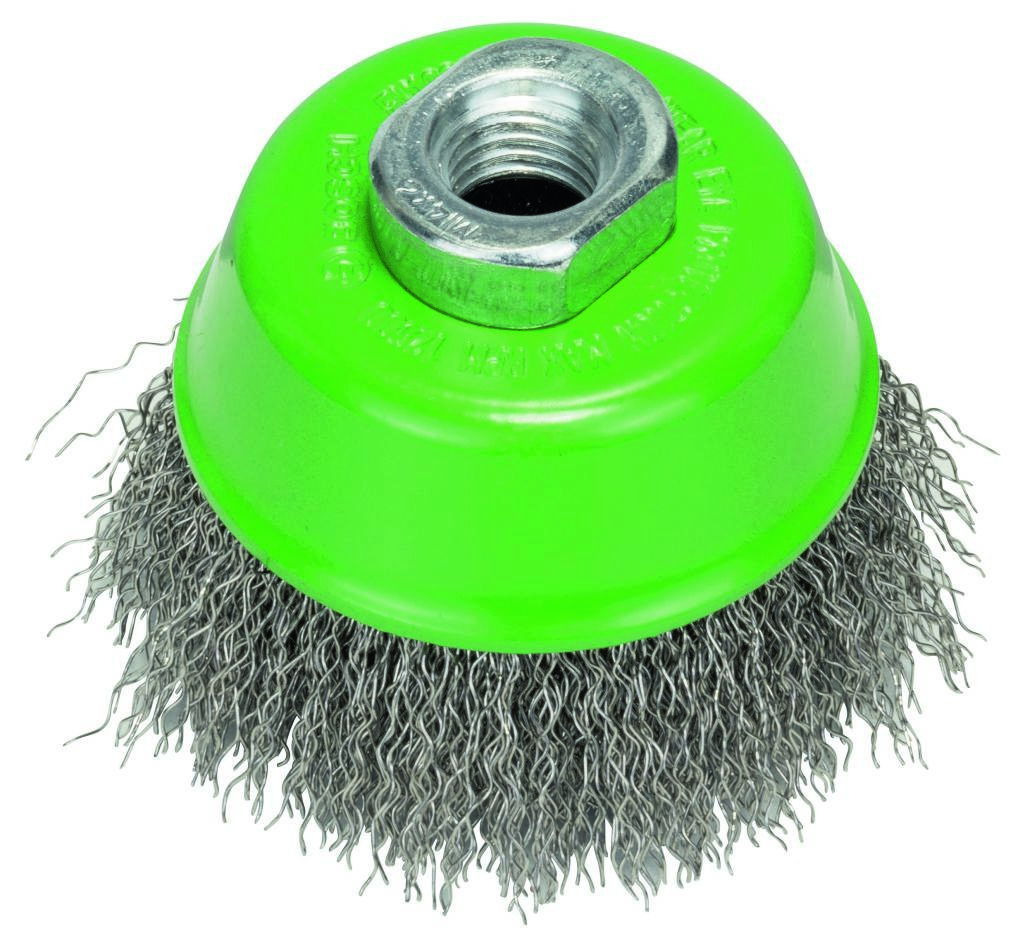 Bosch Blau Zubehör 2608622102 Topfbürste 75 mm, gewellter rostfreier Stahldraht 75 mm, 0,3 mm, M14