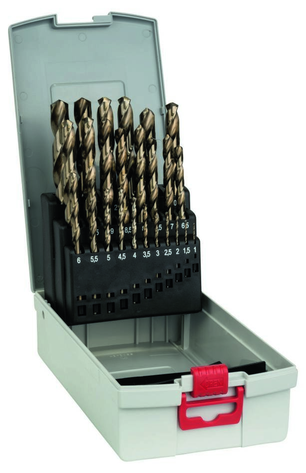 Bosch Blau Zubehör 2608587018 25tlg. ProBox Metallbohrer-Set HSS-Co, DIN 338 (Cobalt-Legierung) 1-13 mm