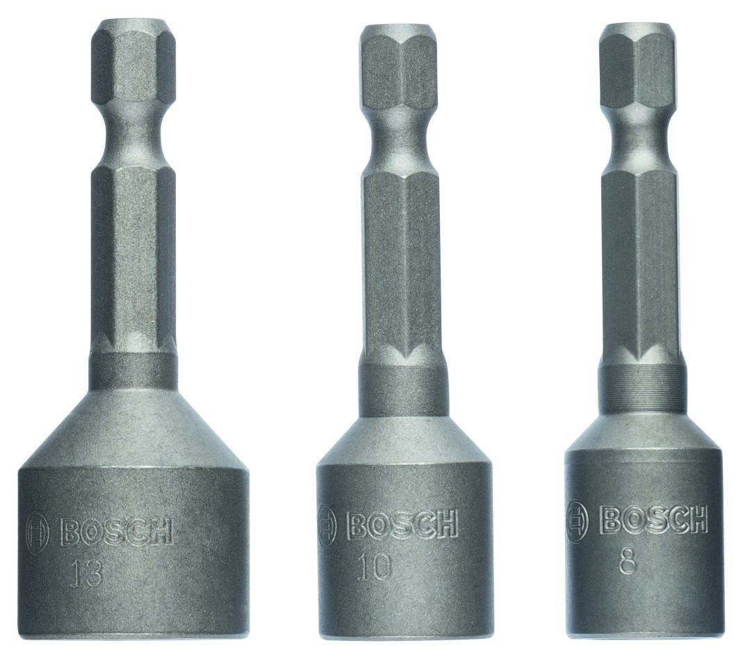Bosch Blau Zubehör 2608551078 3tlg. Steckschlüssel-Pack 50 mm; 8, 10, 13 mm
