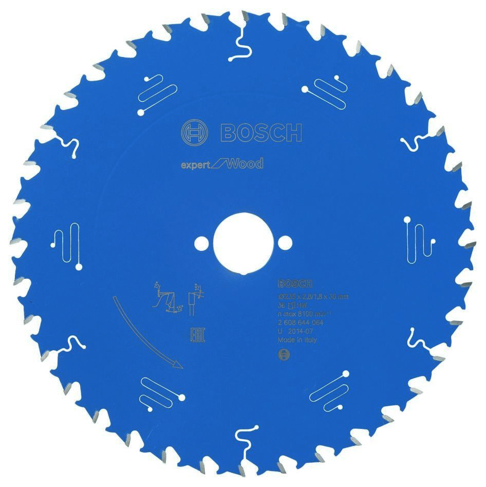 Bosch Blau Zubehör 2608644064 Hartmetall Kreissägeblatt Expert für Holz 235 x 30 x 36T