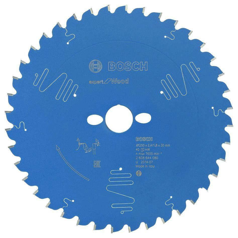 Bosch Blau Zubehör 2608644080 Hartmetall Kreissägeblatt Expert für Holz 250 x 30 x 40T