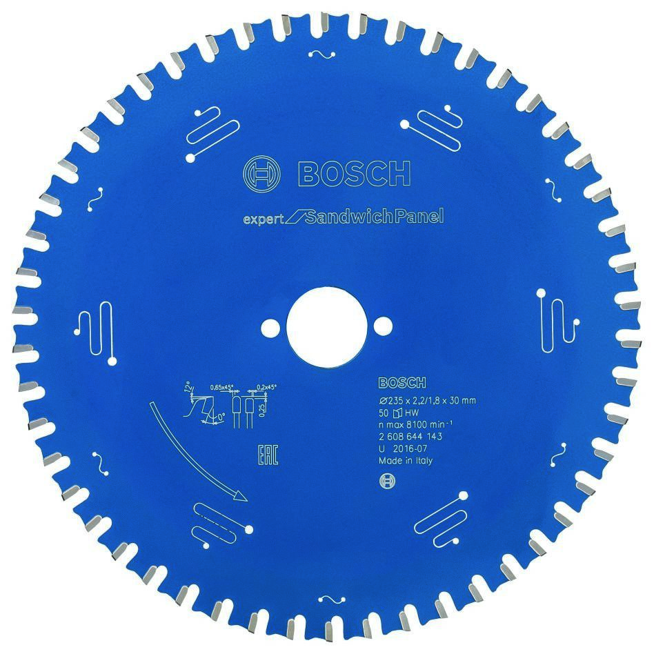 Bosch Blau Zubehör 2608644143 Hartmetall Kreissägeblatt Expert für Sandwichplatte 235 x 30 x 50T