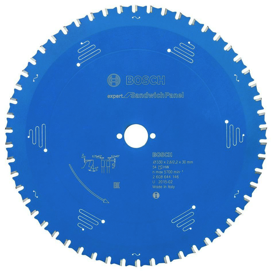 Bosch Blau Zubehör 2608644146 Hartmetall Kreissägeblatt Expert für Sandwichplatten 330 x 30 x 54T