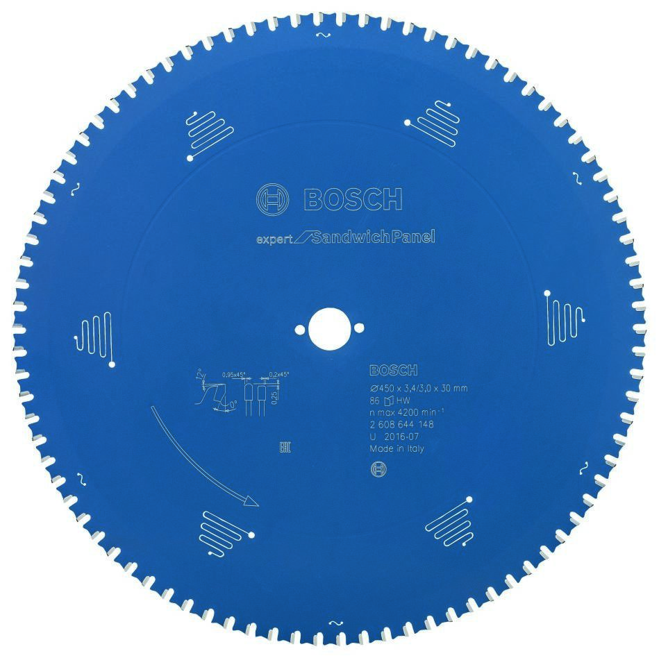 Bosch Blau Zubehör 2608644148 Hartmetall Kreissägeblatt Expert für Sandwichplatten 450 x 30 x 86T